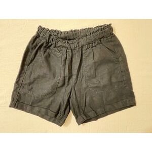 Briggs Womens XS ‎ Black Linen Blend Shorts Elastic Waist Casual Summer
